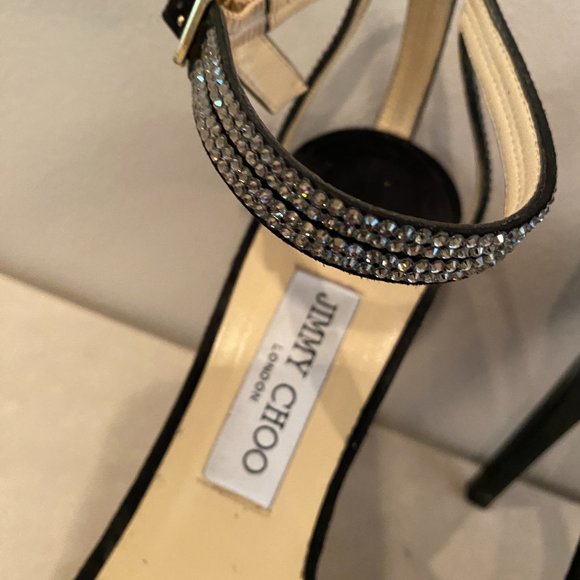 Jimmy Choo Daisy 100 Rhinestone Embellished Sandals  Size 37/7US  w/box - Picture 6 of 12